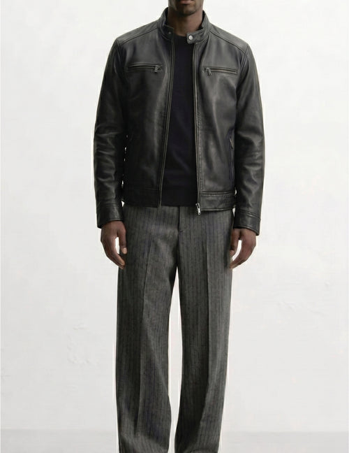 Men Leather Biker Jacket