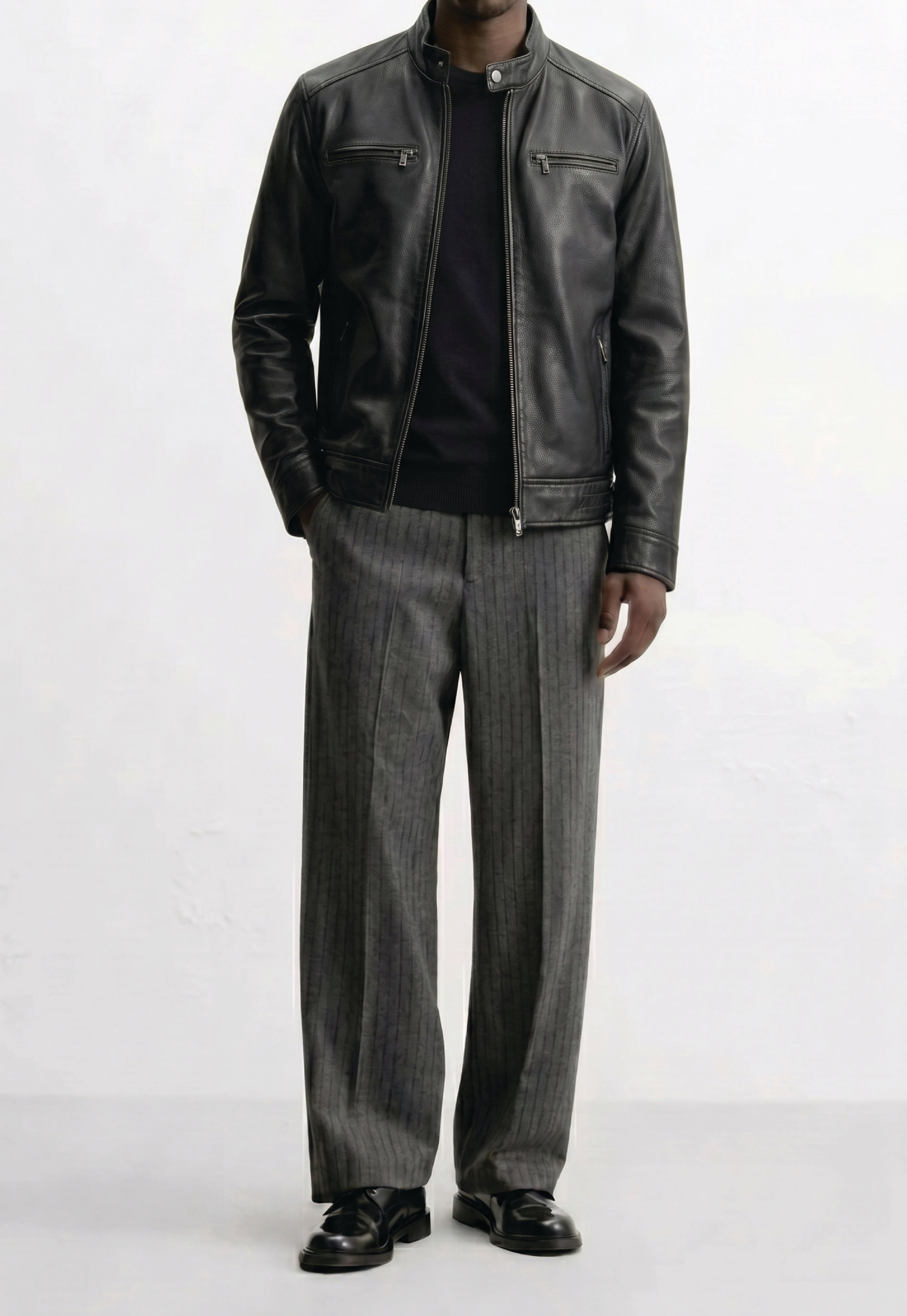 Men Leather Biker Jacket