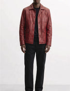 Men Leather Trucker Jacket