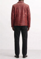 Men Leather Trucker Jacket