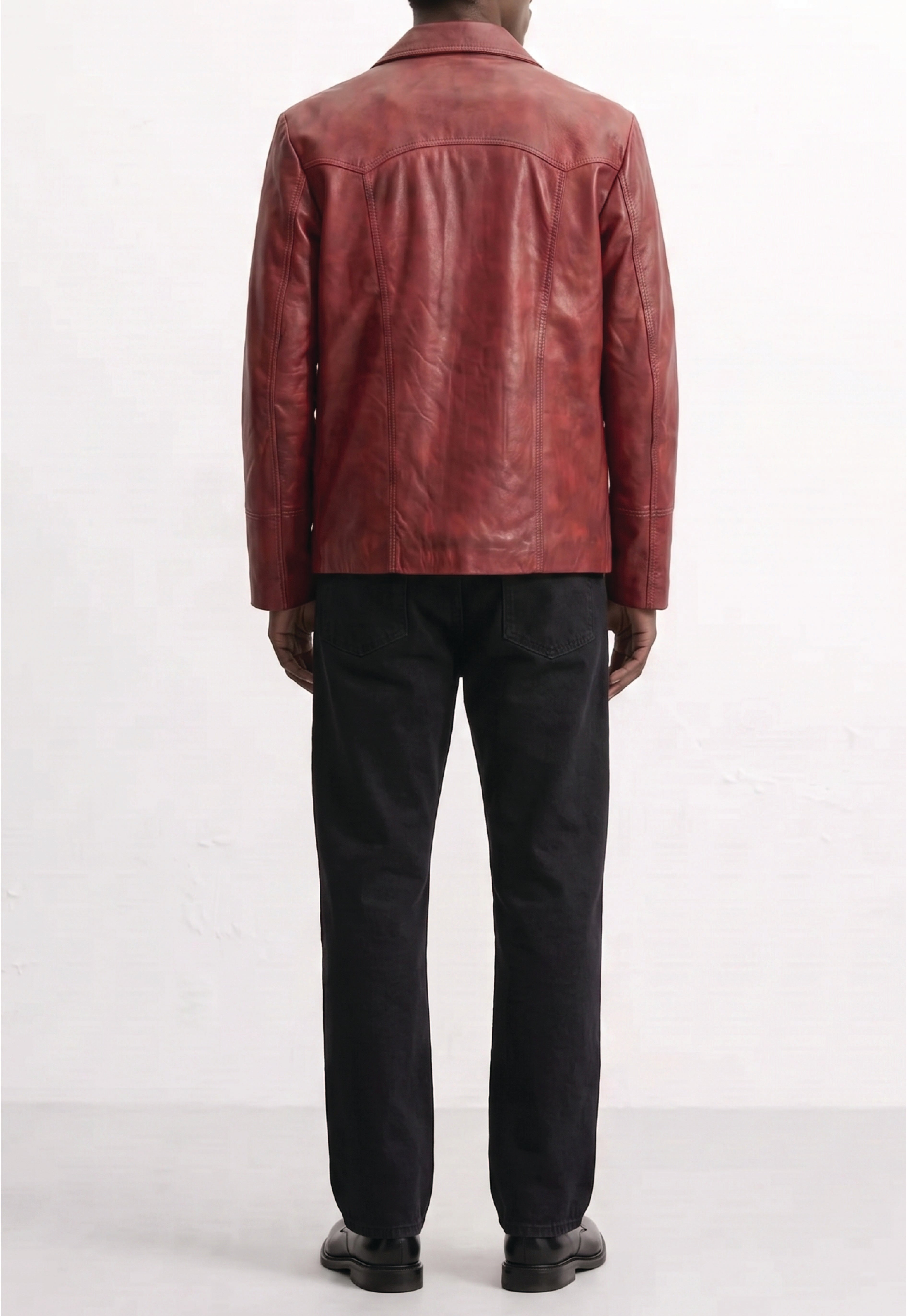 Men Leather Trucker Jacket