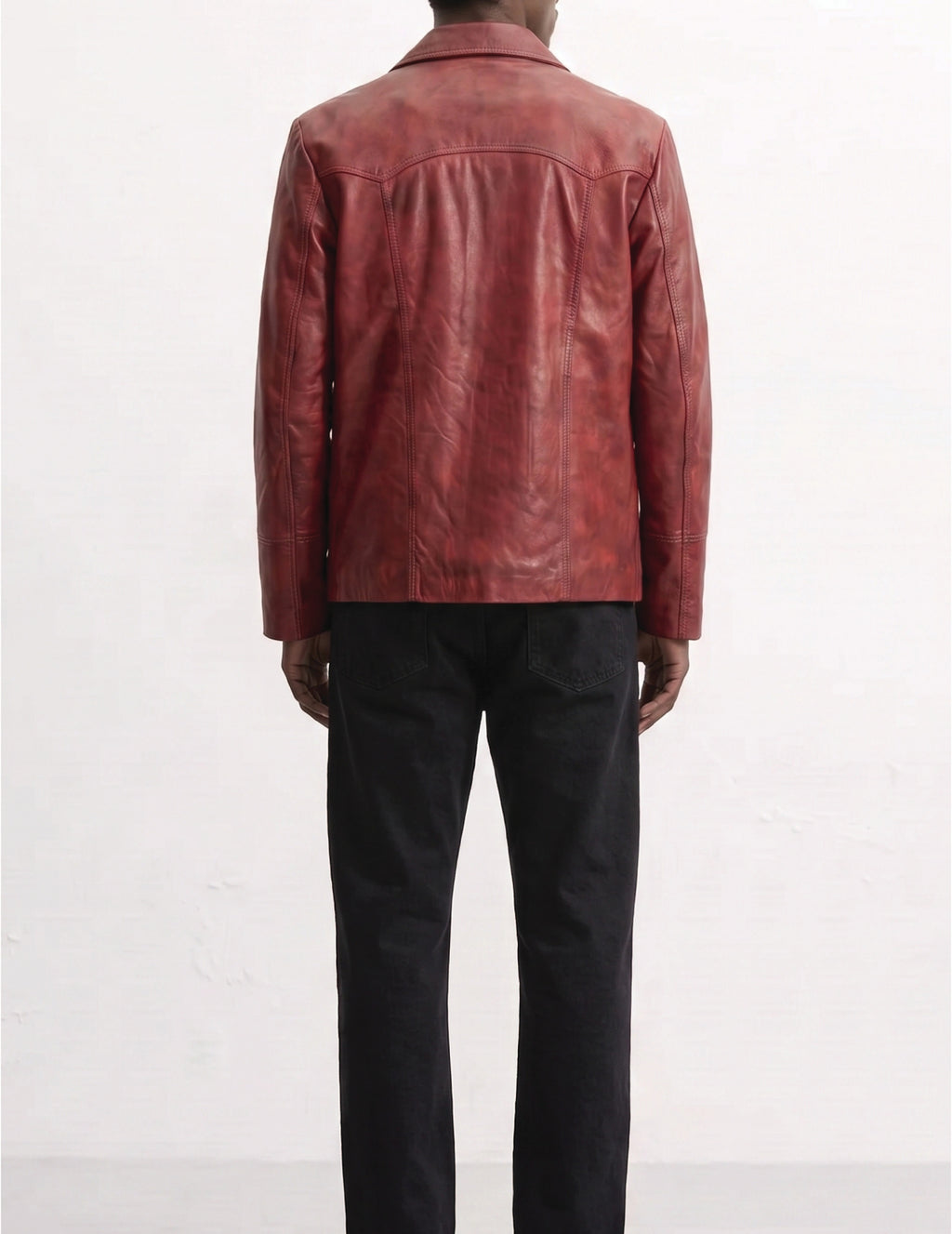 Men Leather Trucker Jacket