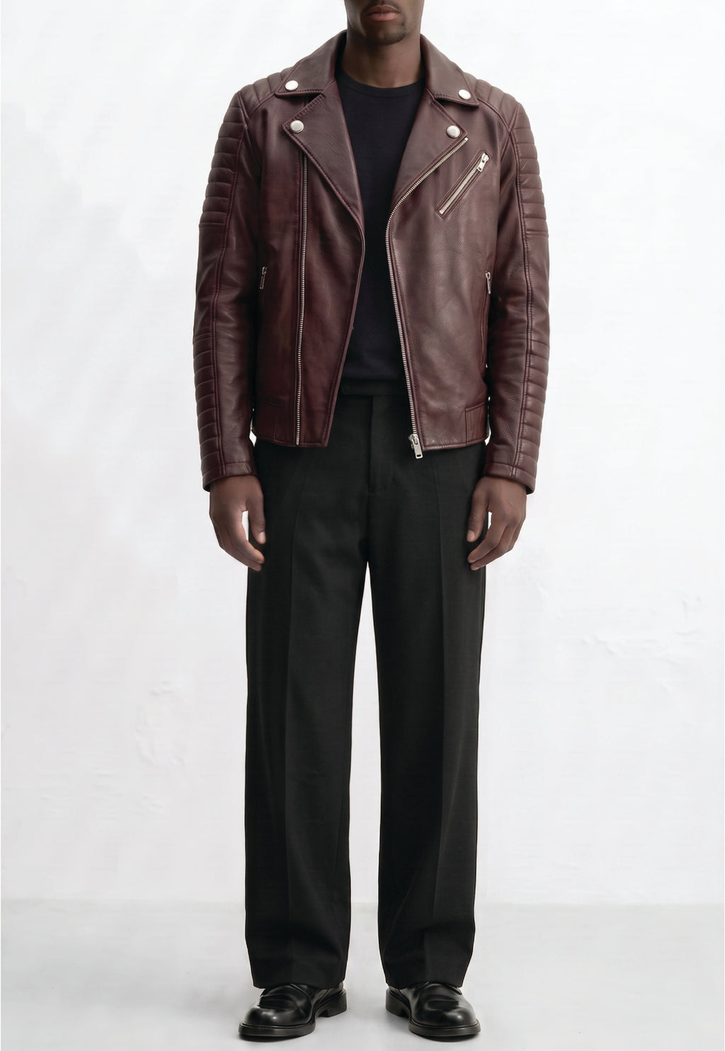 Men Leather Motorcycle Jacket
