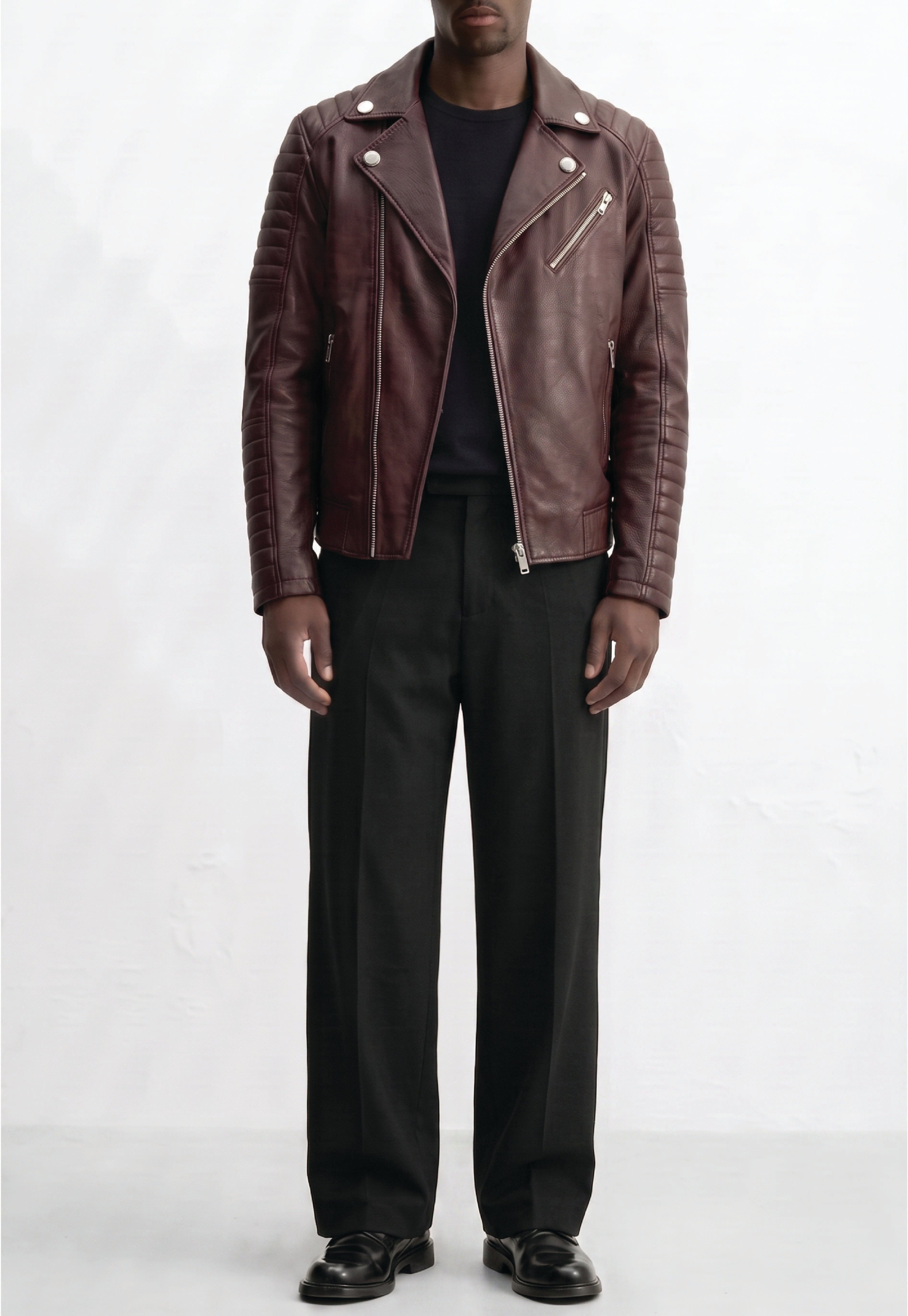 Men Leather Motorcycle Jacket