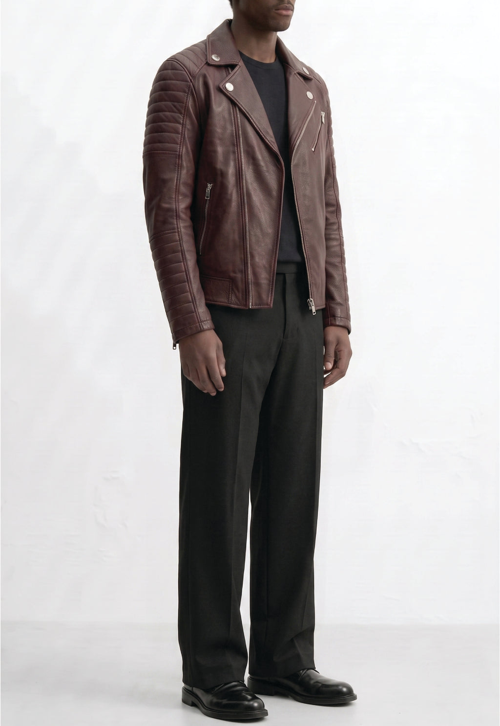 Men Leather Motorcycle Jacket