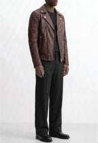 Men Leather Motorcycle Jacket