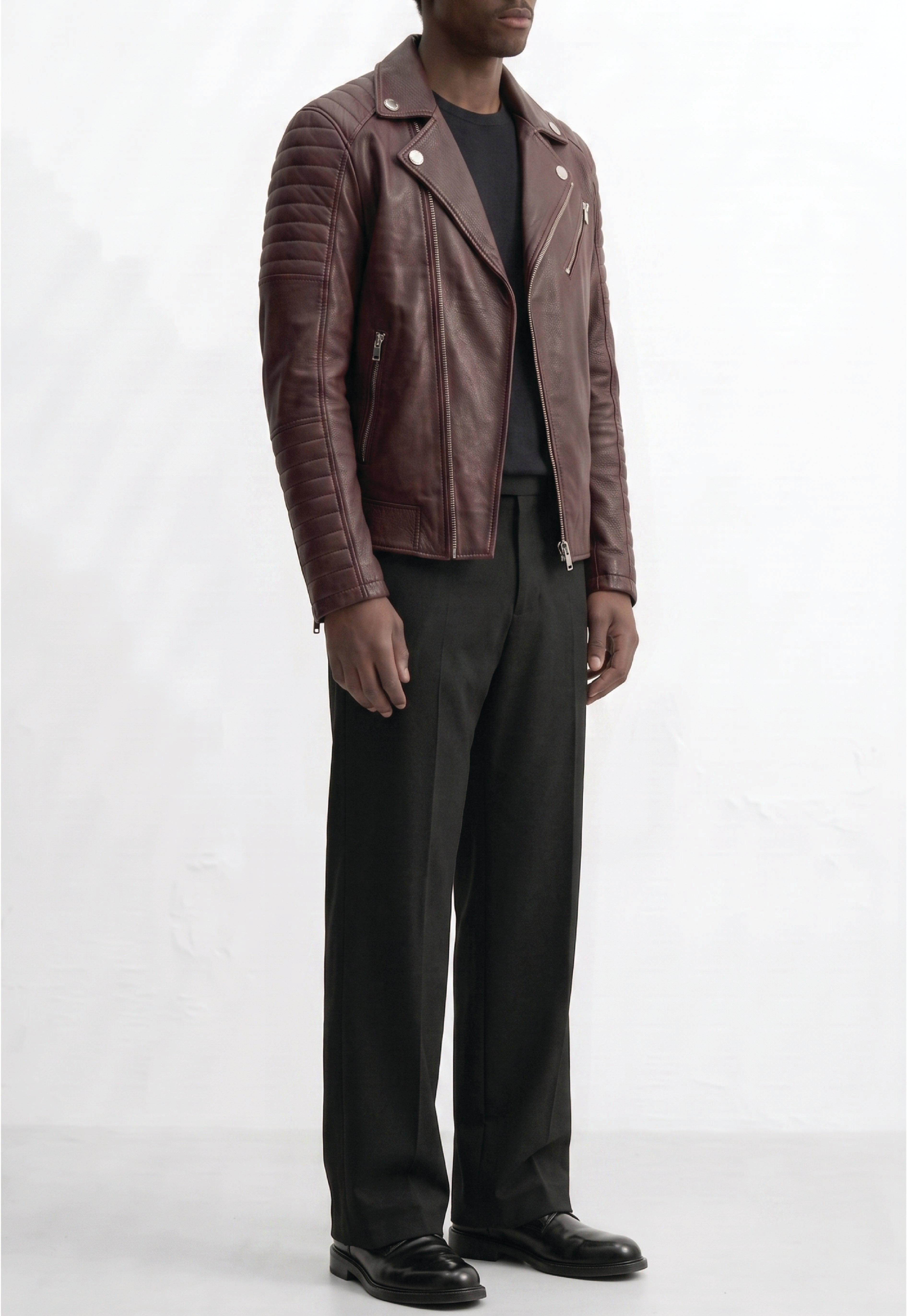 Men Leather Motorcycle Jacket