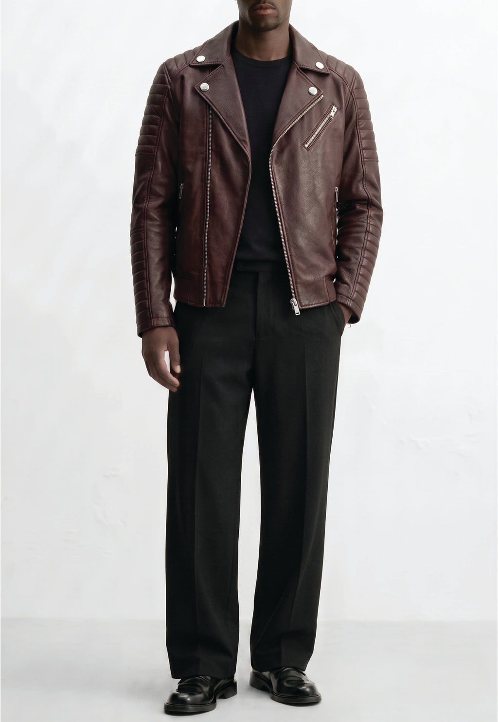 Men Leather Motorcycle Jacket