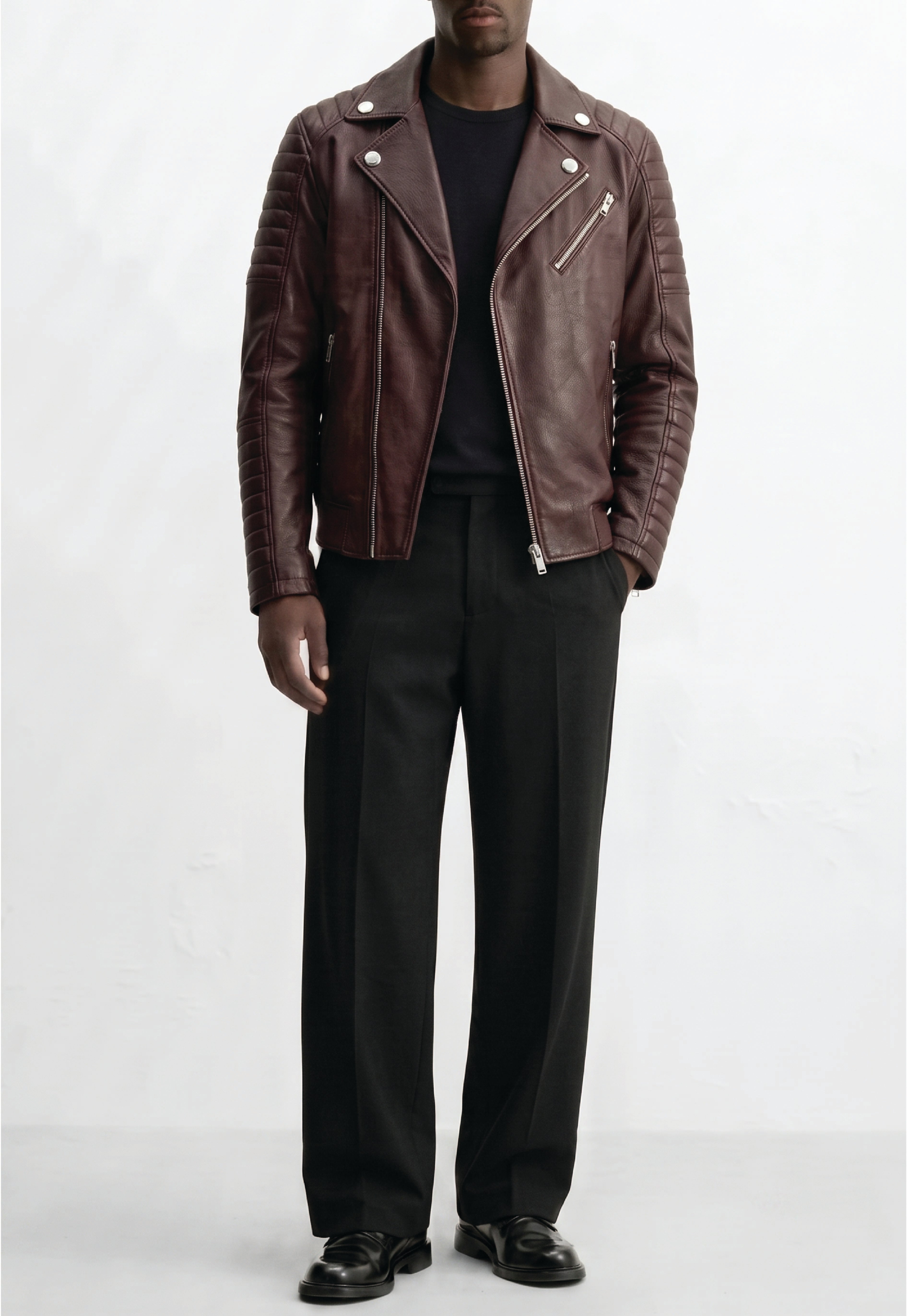 Men Leather Motorcycle Jacket