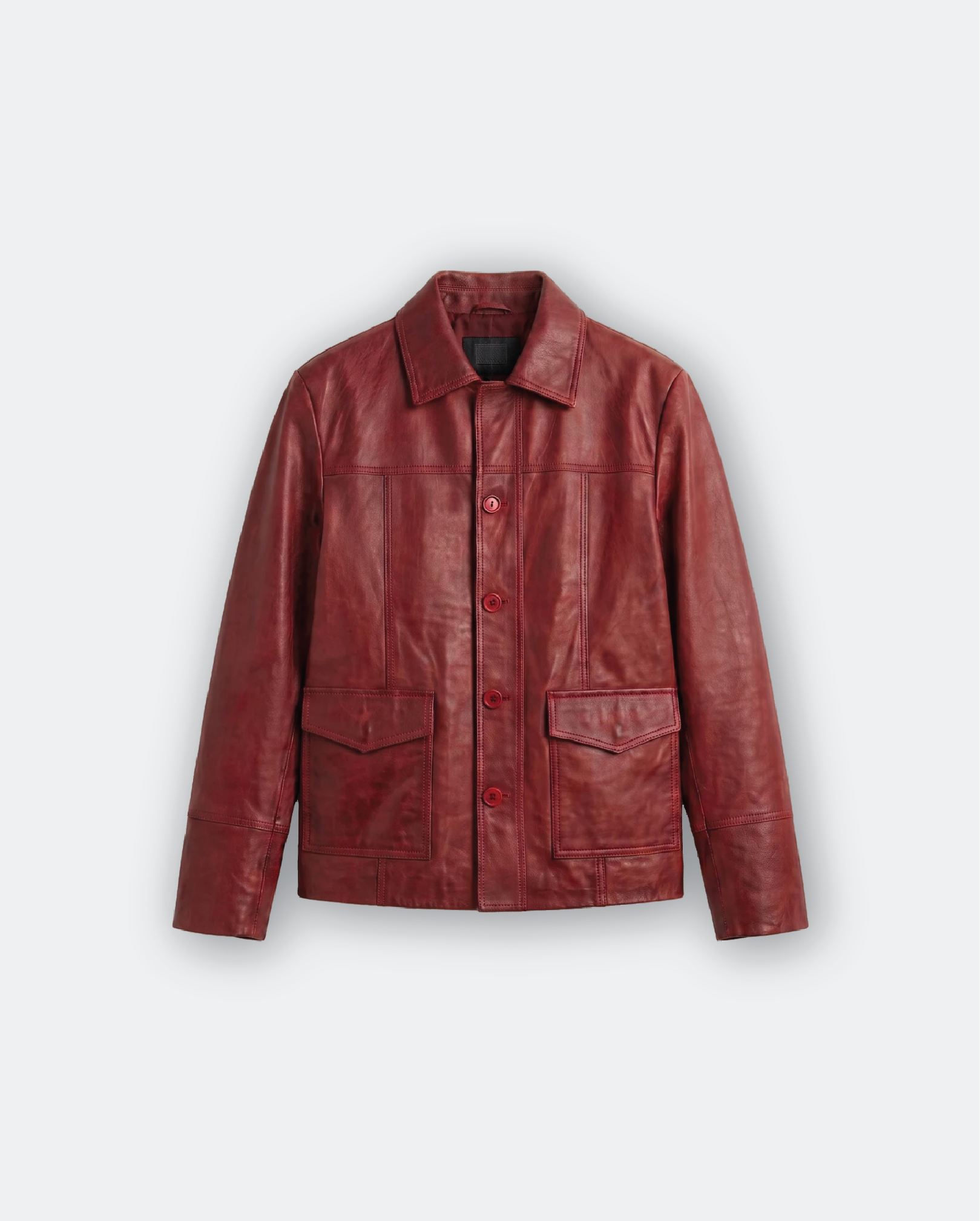 Men Leather Trucker Jacket