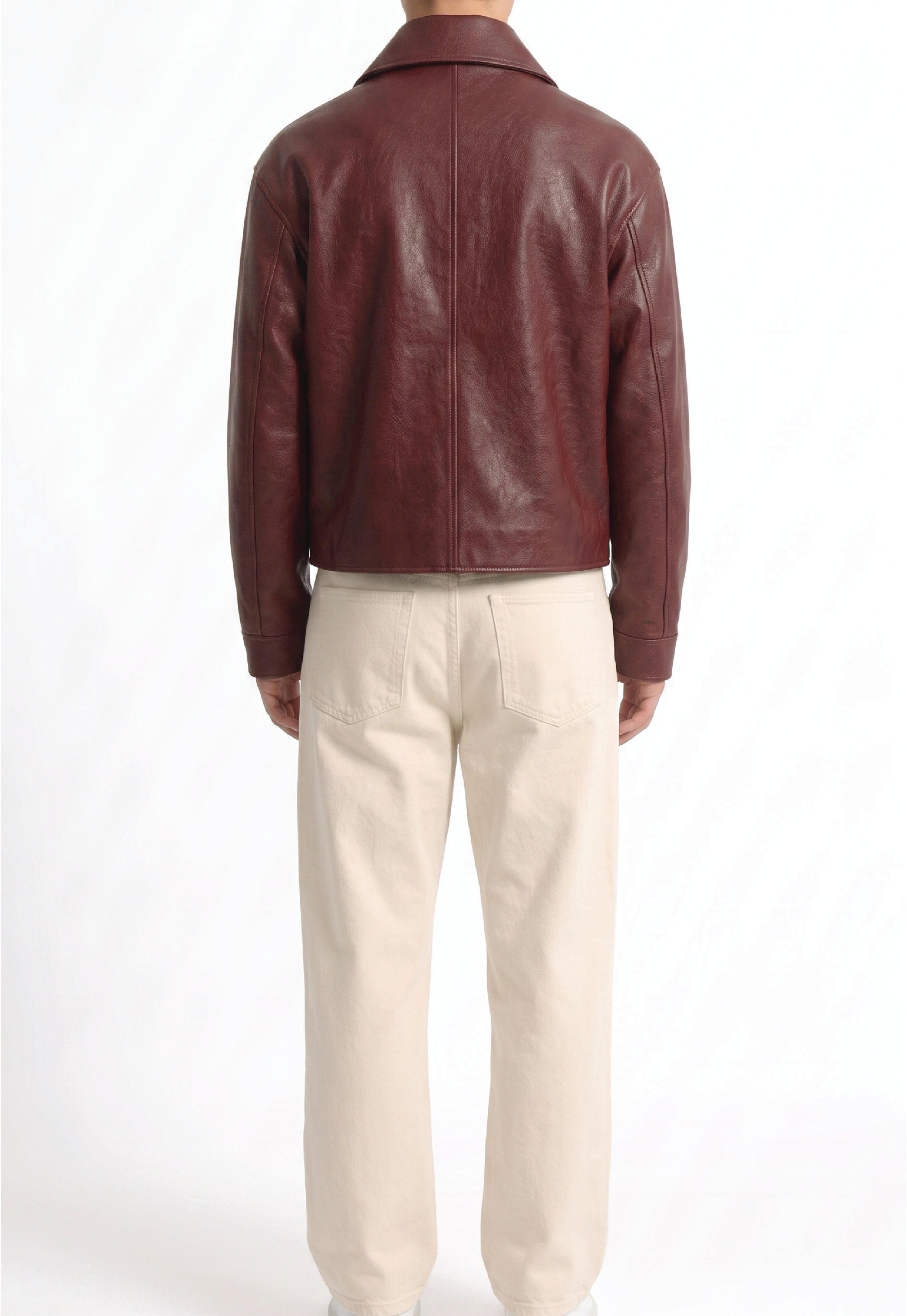 Men Leather Shirt Collar Jacket
