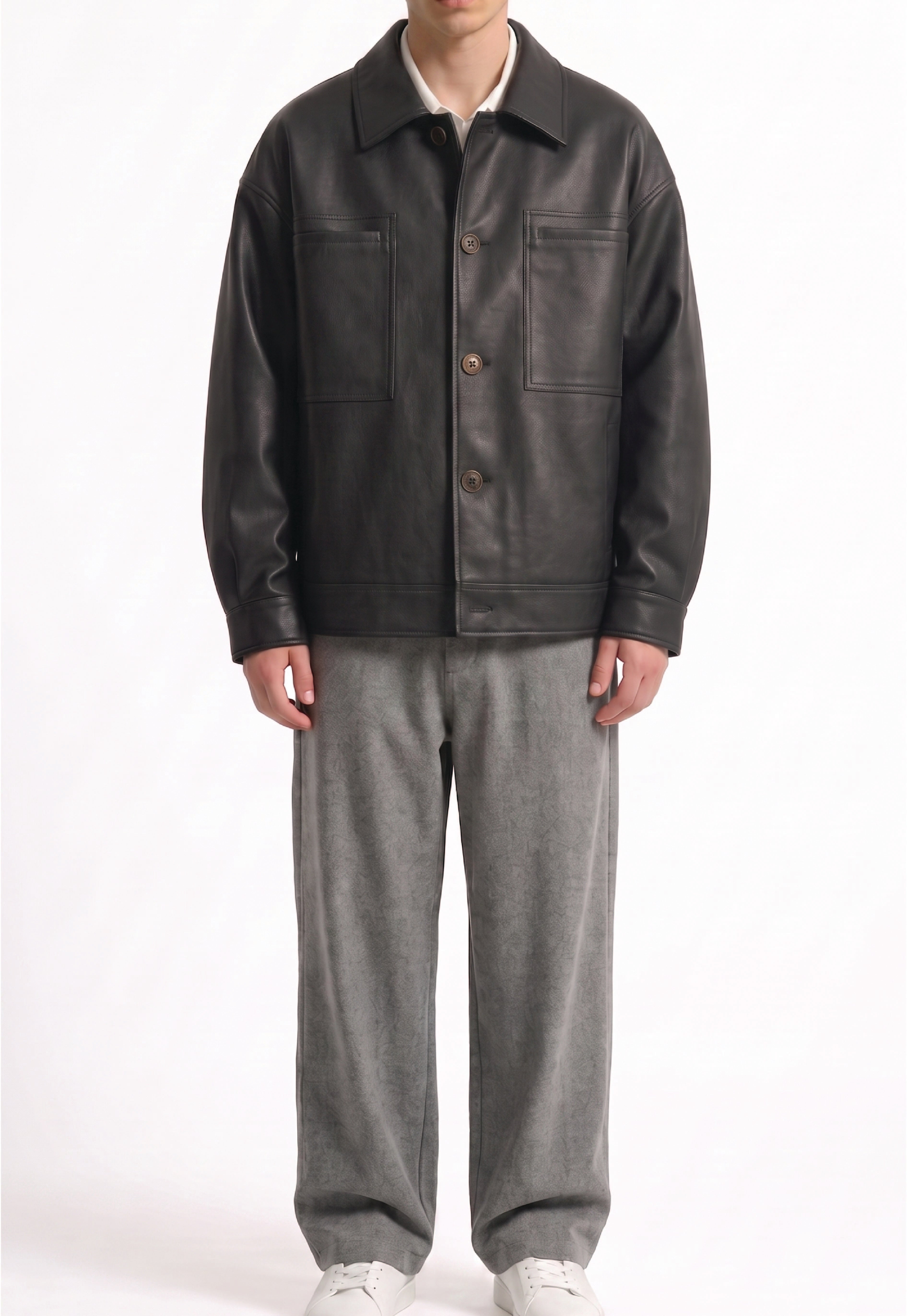 Men Oversized Black Jacket