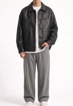 Men Oversized Black Jacket