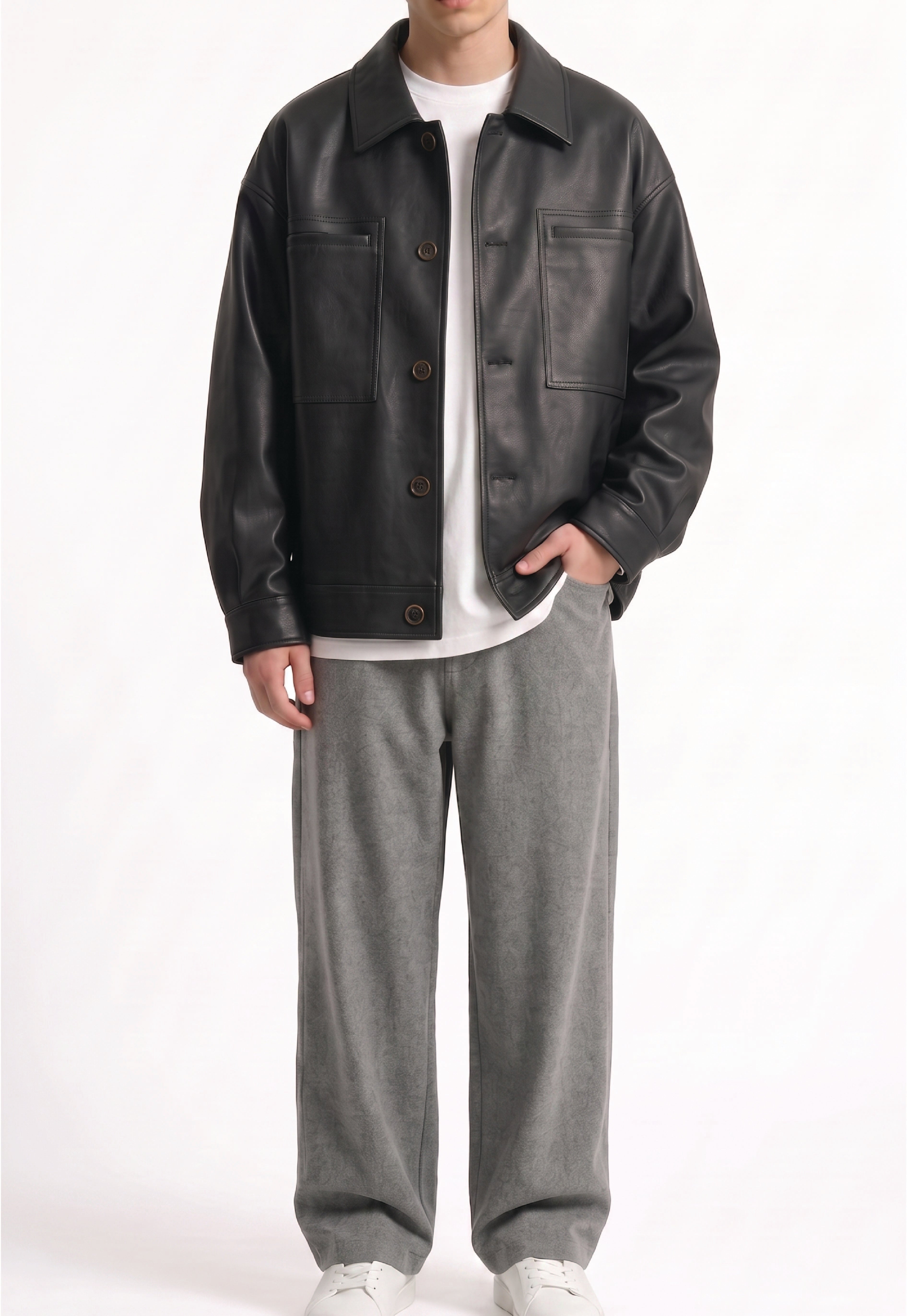 Men Oversized Black Jacket