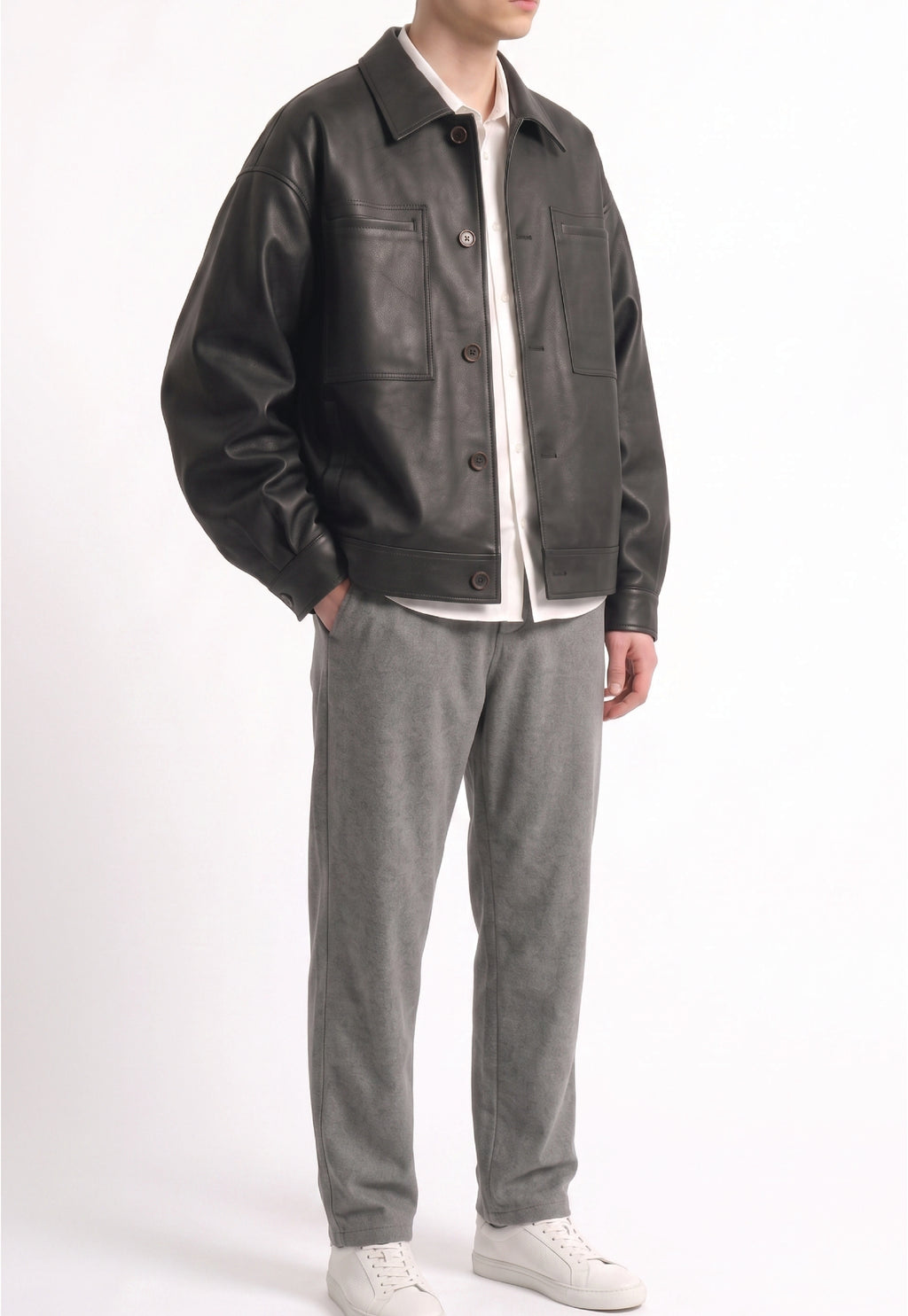 Men Oversized Black Jacket