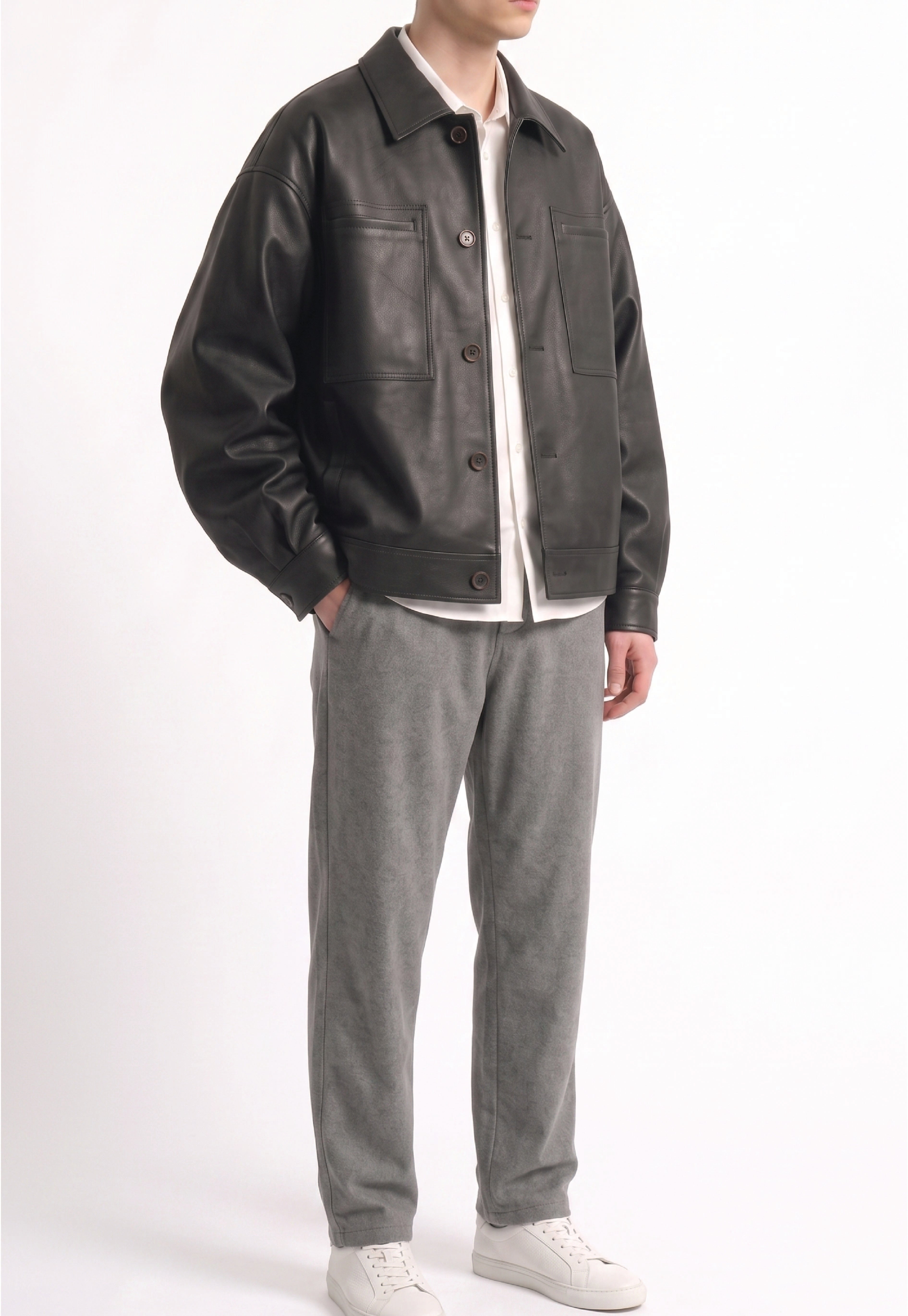 Men Oversized Black Jacket