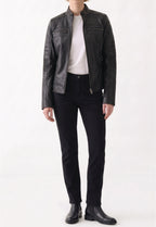 Women Café Racer Leather Jacket