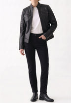 Women Café Racer Leather Jacket