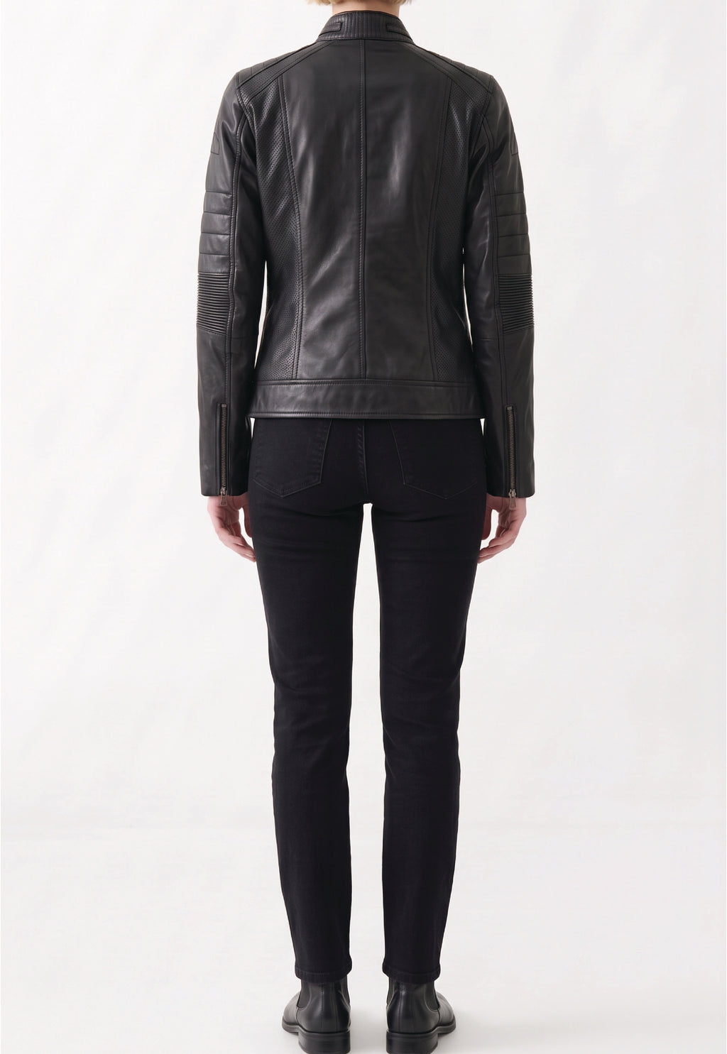 Women Café Racer Leather Jacket