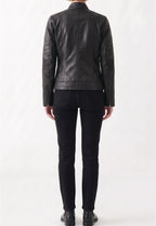 Women Café Racer Leather Jacket