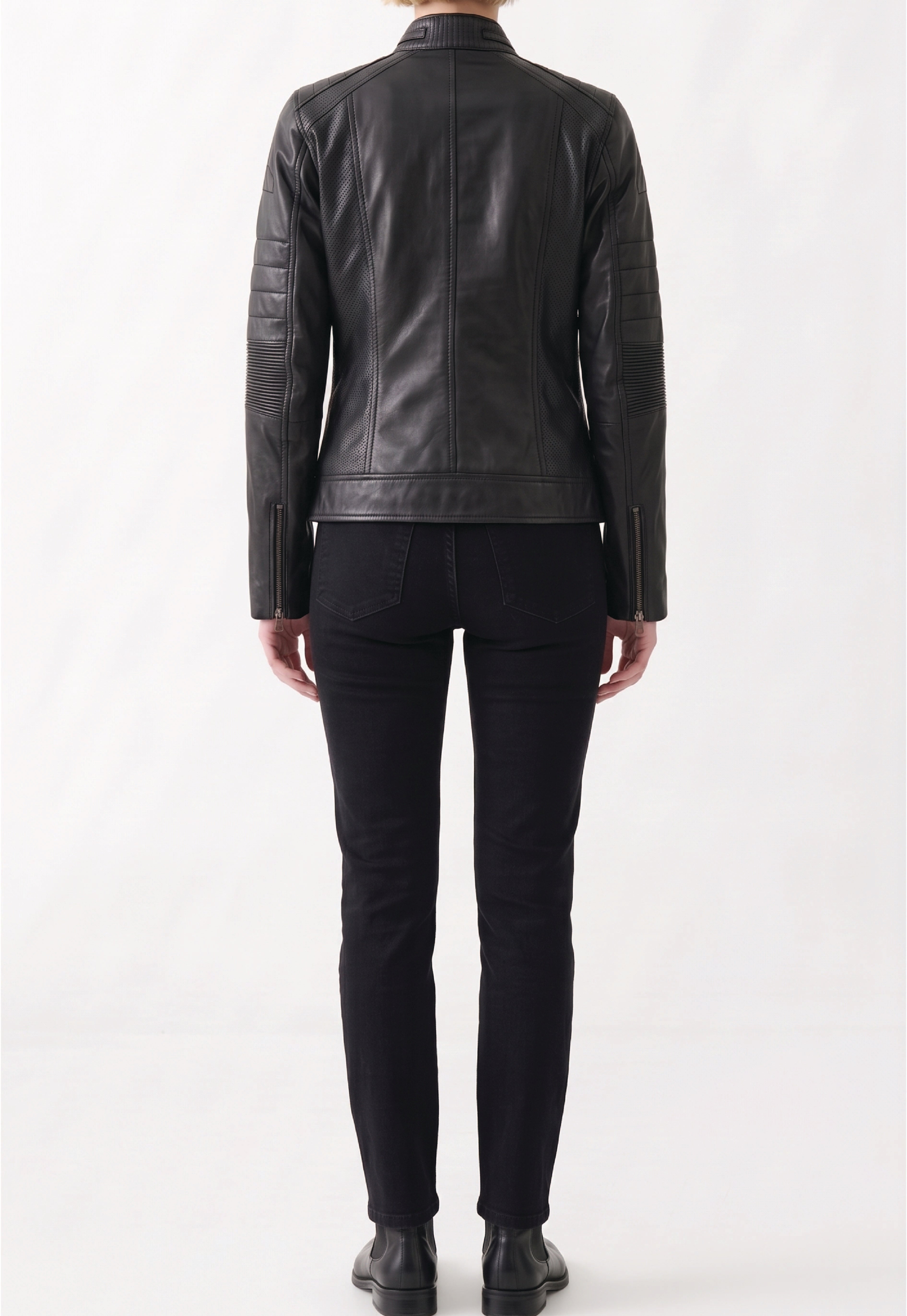Women Café Racer Leather Jacket