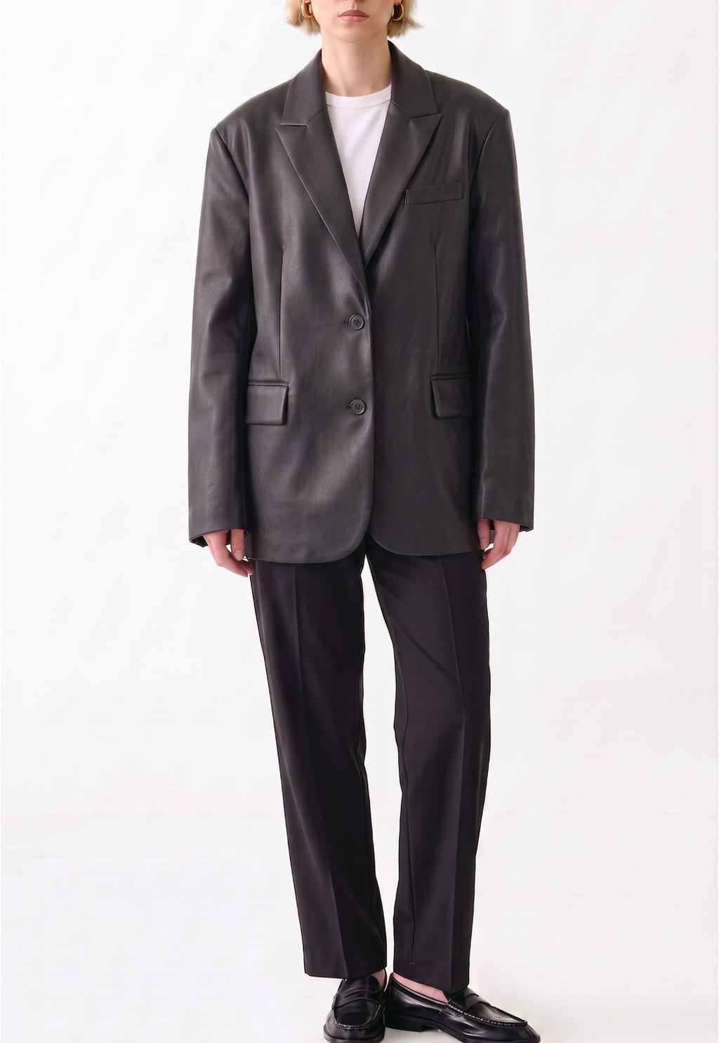 Women Leather Blazer Coat