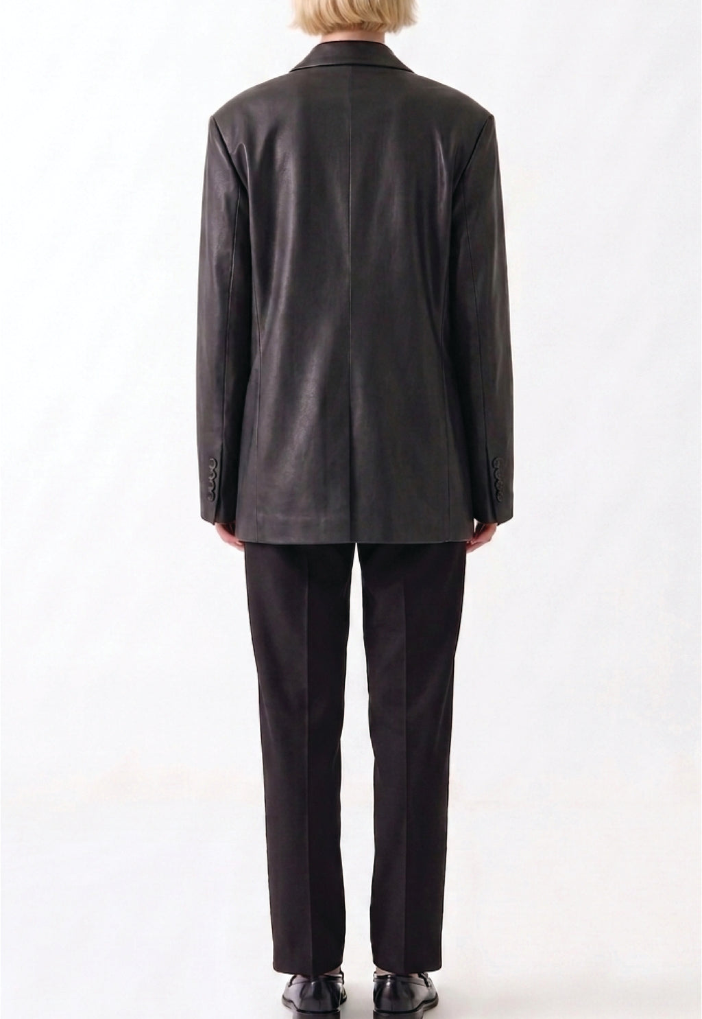Women Leather Blazer Coat