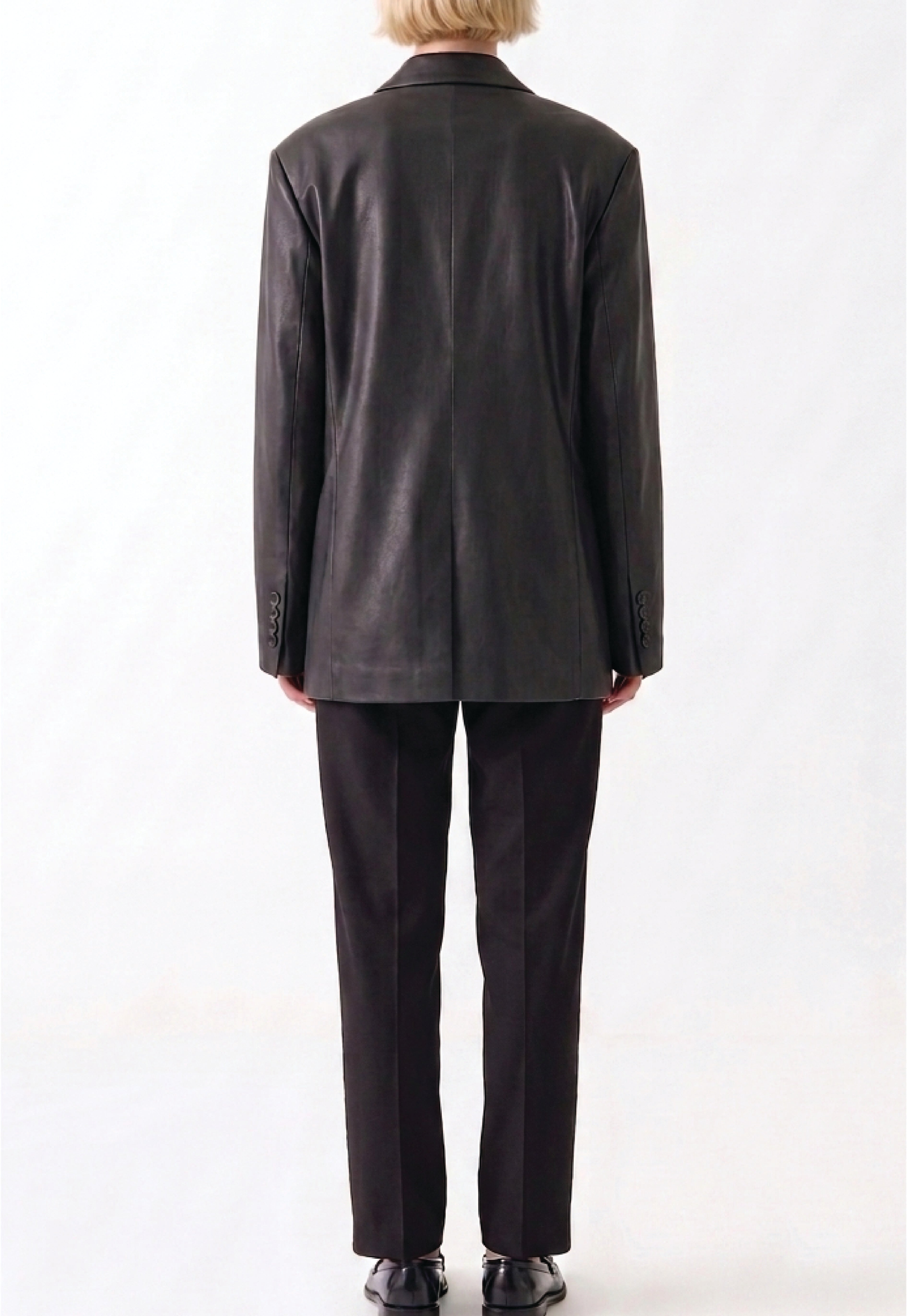 Women Leather Blazer Coat