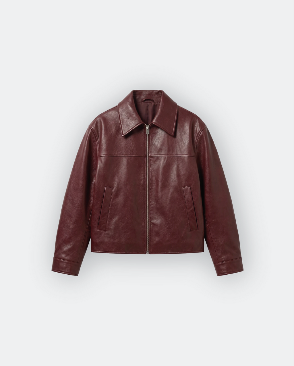 Men Leather Shirt Collar Jacket