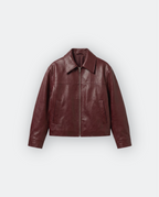 Men Leather Shirt Collar Jacket