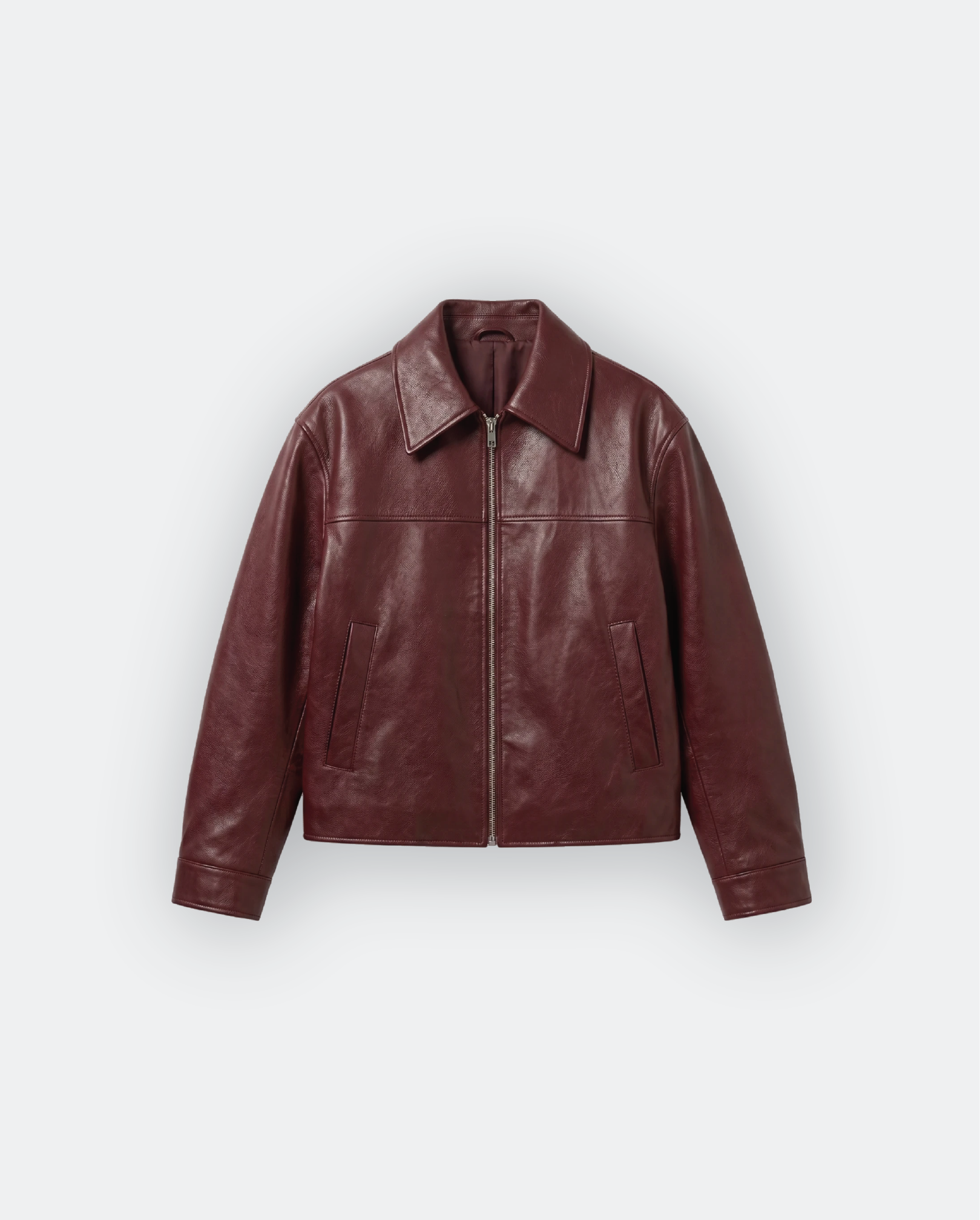 Men Leather Shirt Collar Jacket
