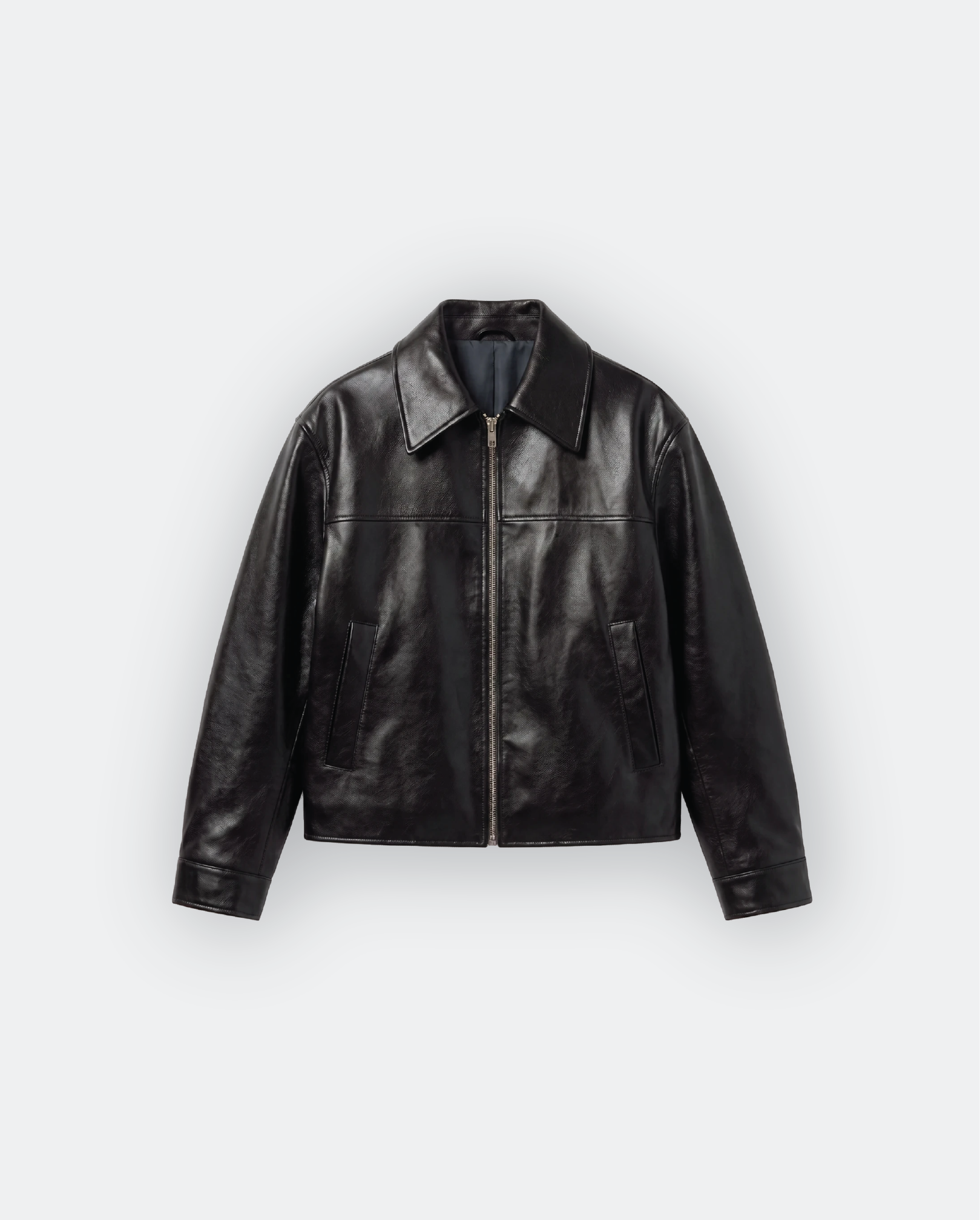 Men Leather Shirt Collar Jacket