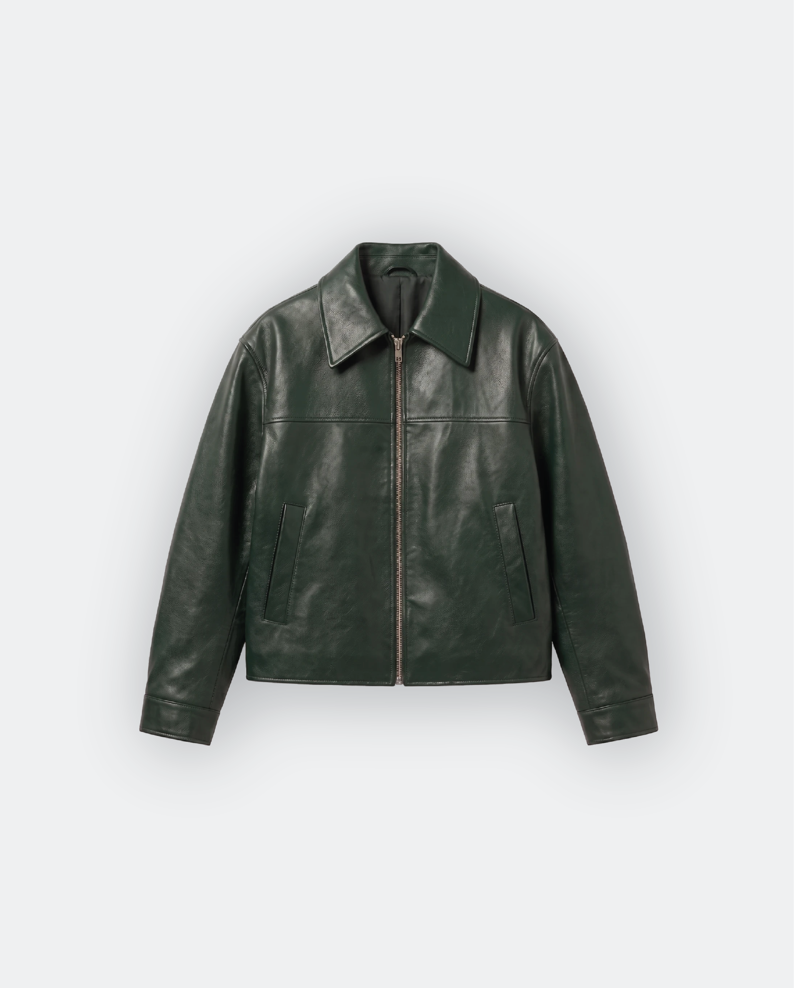 Men Leather Shirt Collar Jacket