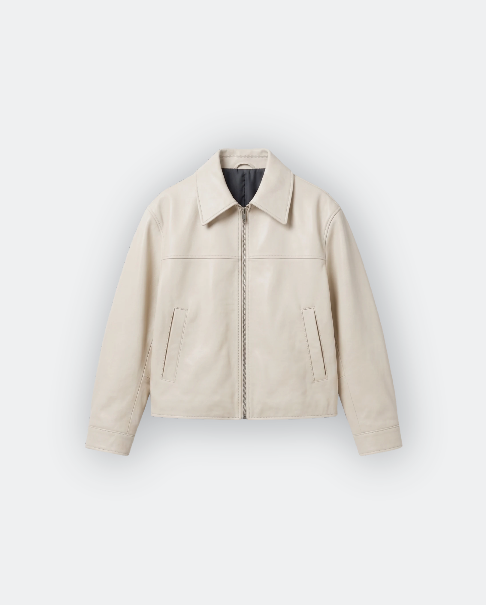 Men Leather Shirt Collar Jacket