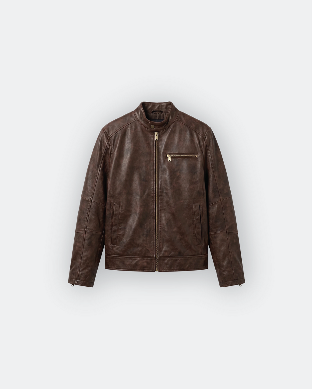 Men Leather Café Racer Jacket