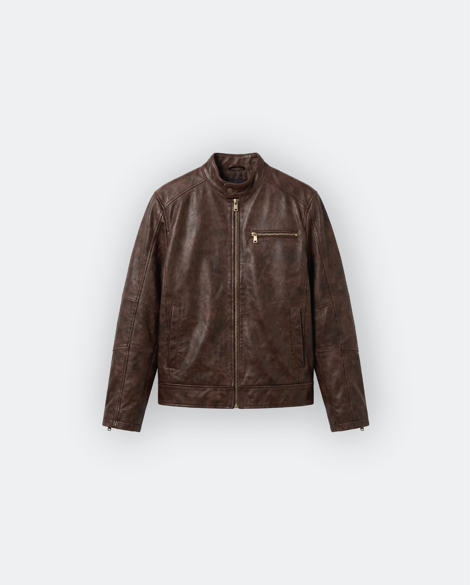 Men Leather Café Racer Jacket
