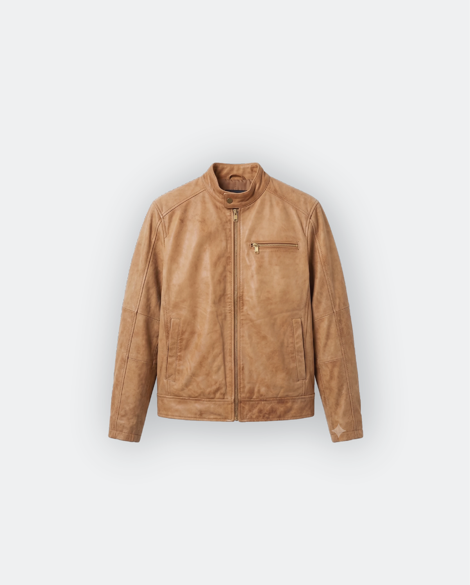 Men Leather Café Racer Jacket