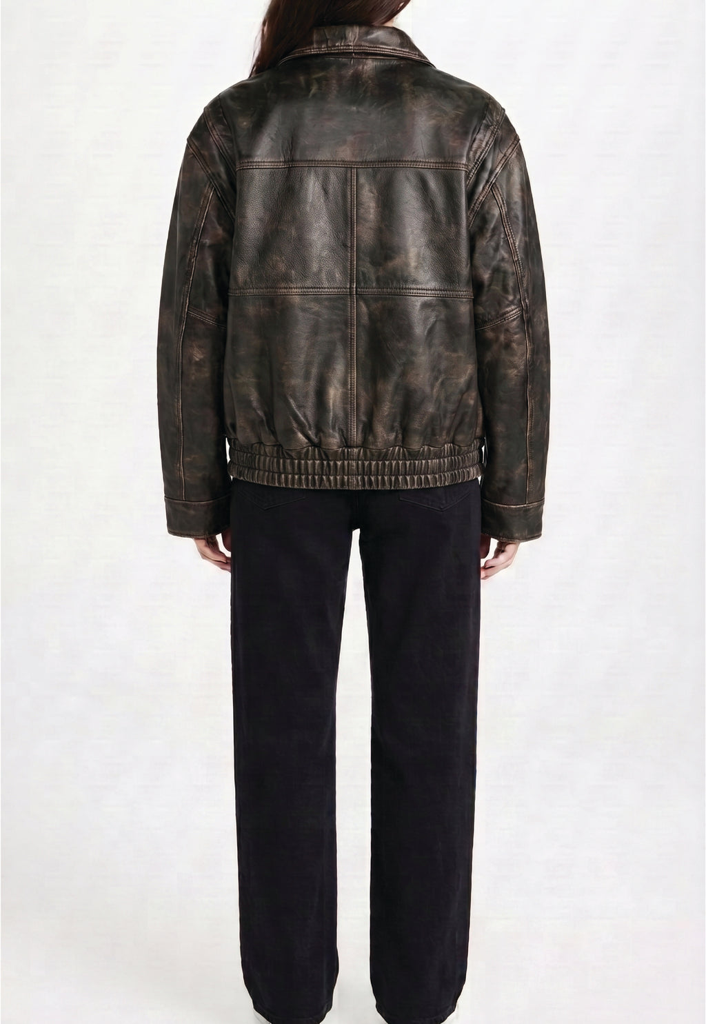 Women Distressed Leather Jacket