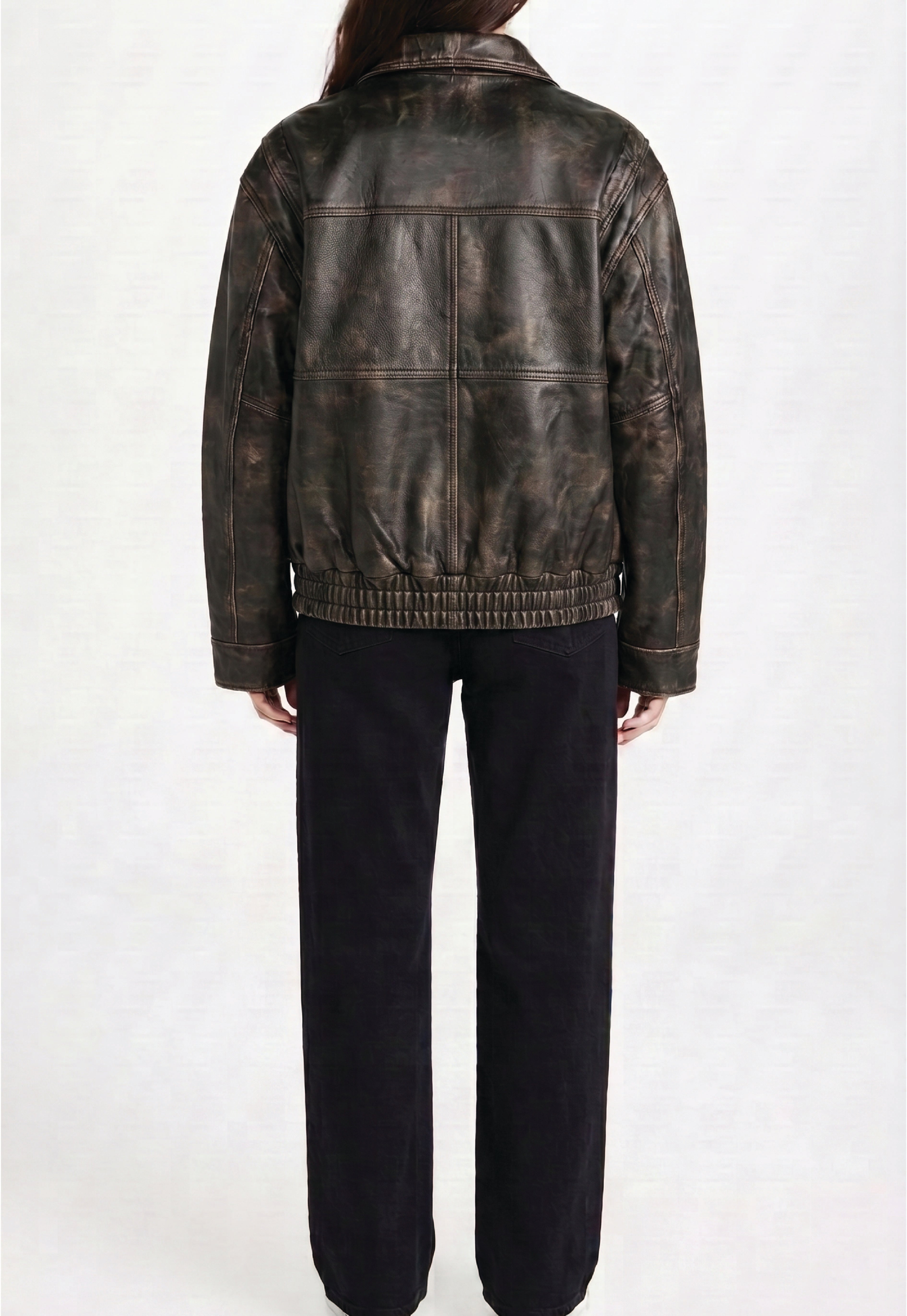 Women Distressed Leather Jacket