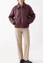 Women Oversized Leather Bomber