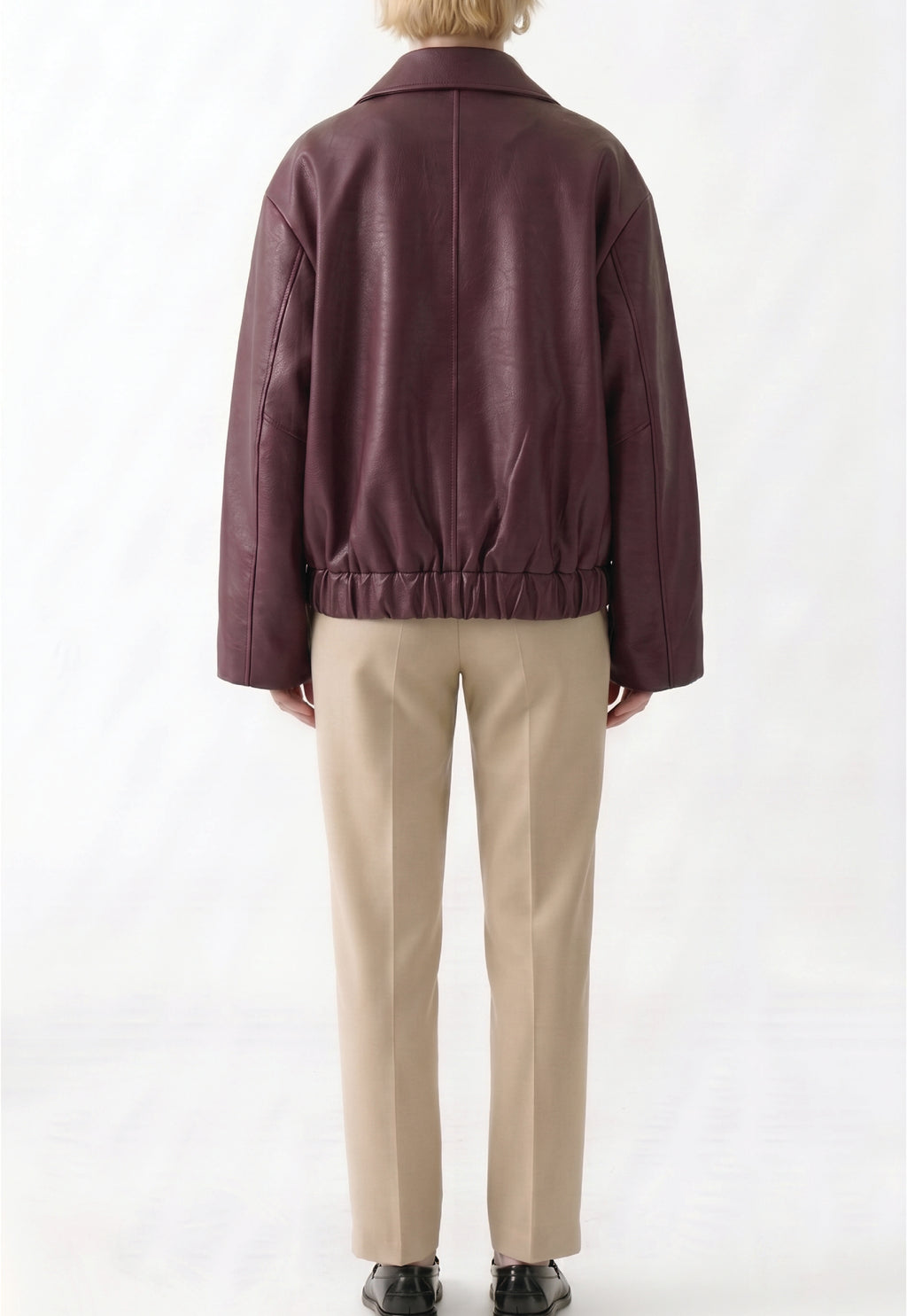 Women Oversized Leather Bomber
