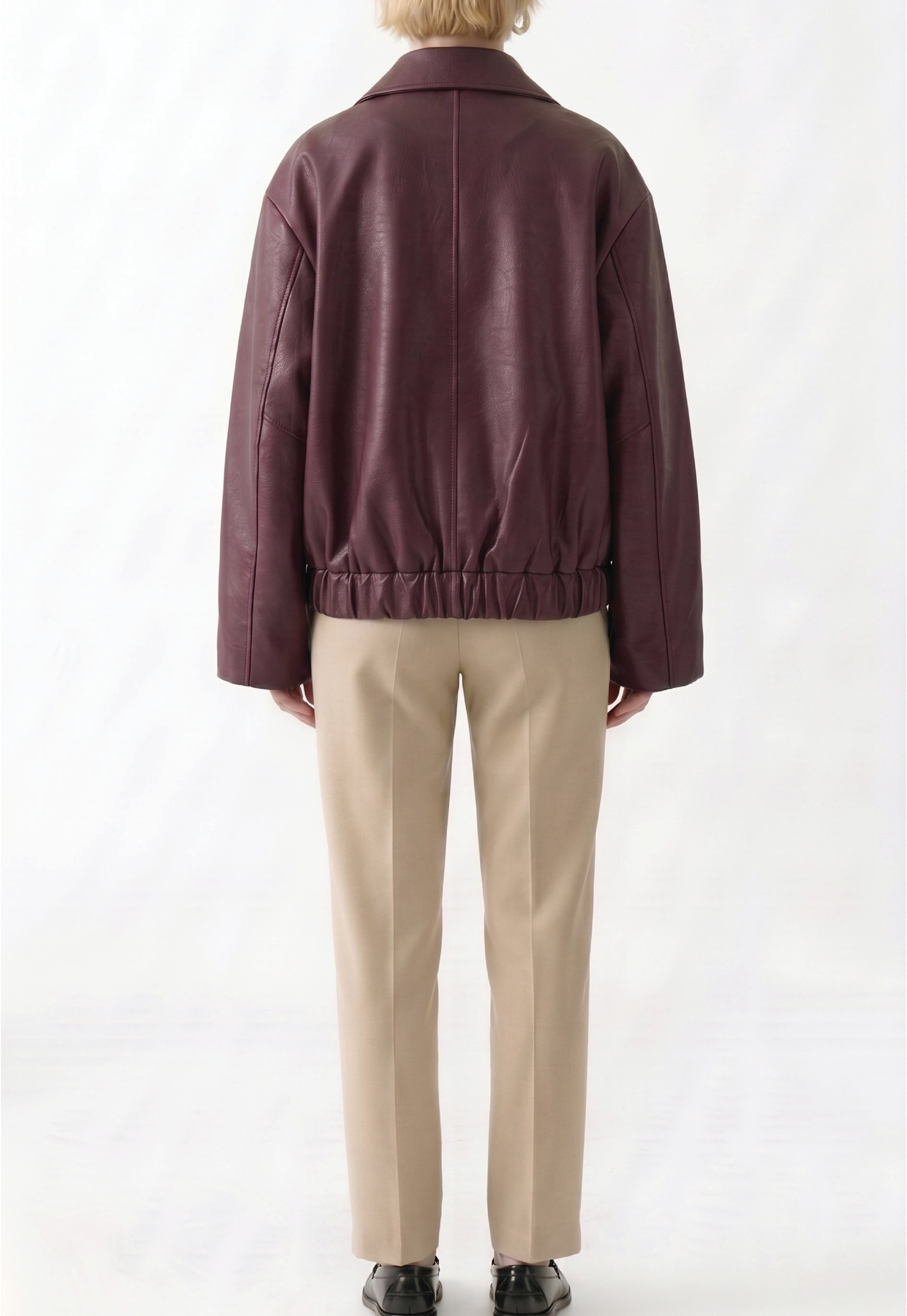 Women Oversized Leather Bomber