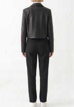 Women Cropped Leather Jacket