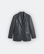 Women Leather Blazer Coat
