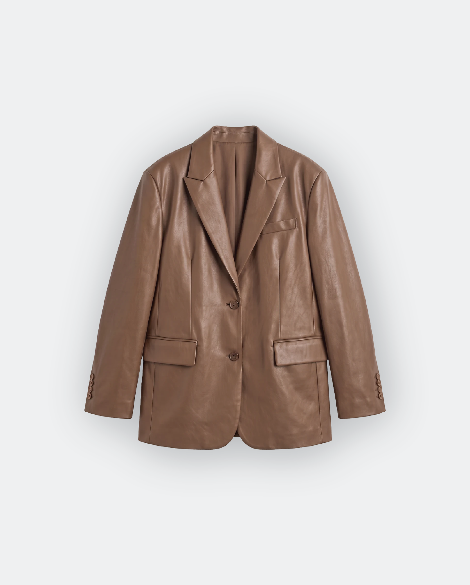 Women Leather Blazer Coat
