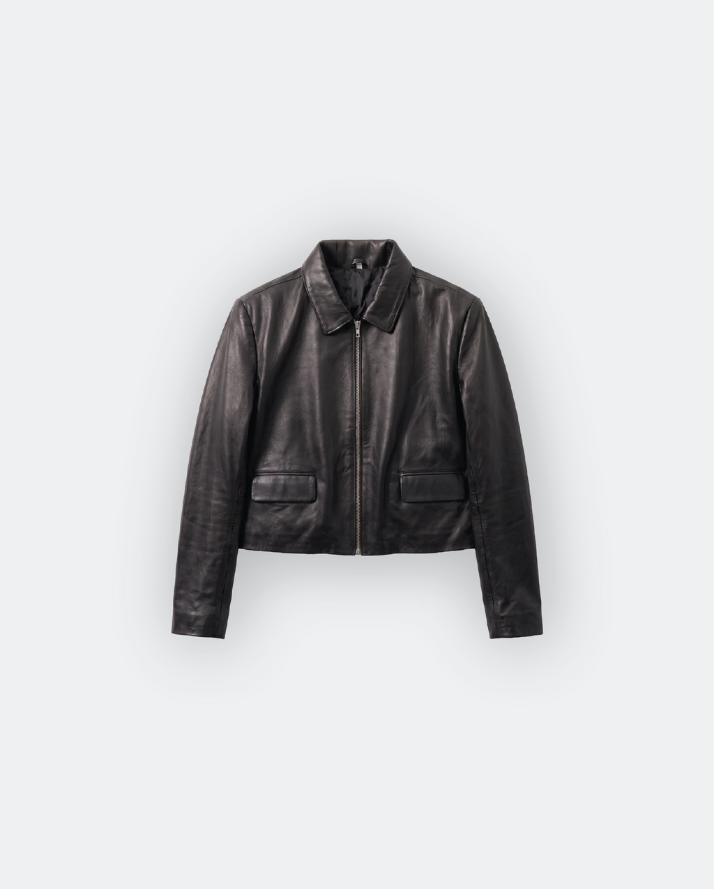 Women Cropped Leather Jacket