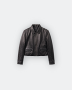 Women Cropped Leather Jacket