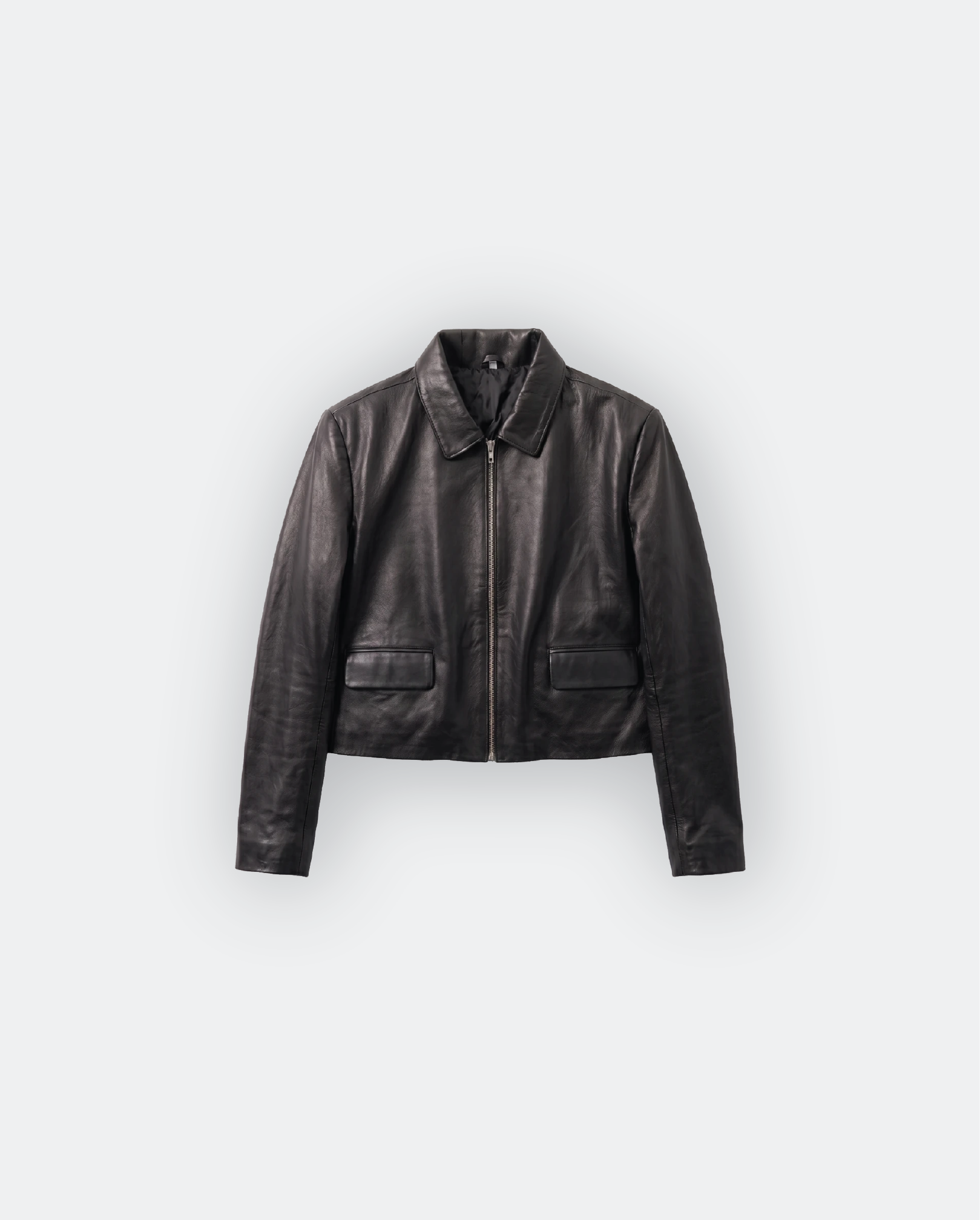 Women Cropped Leather Jacket