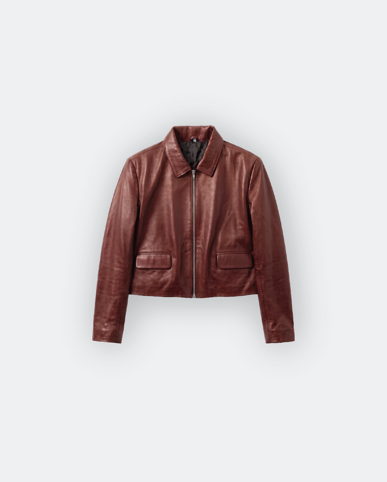 Women Cropped Leather Jacket
