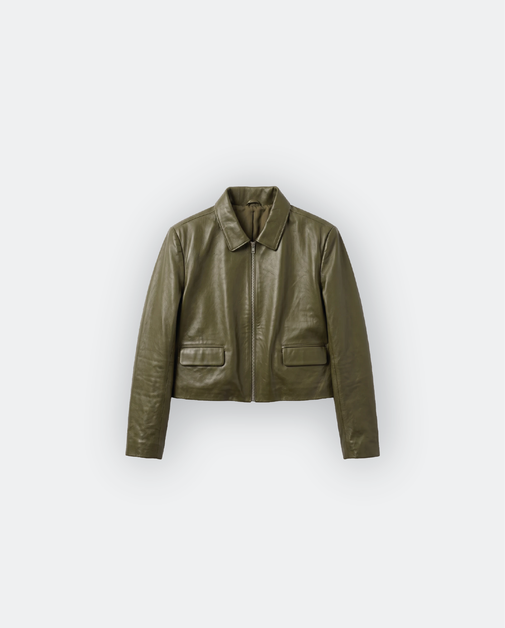 Women Cropped Leather Jacket